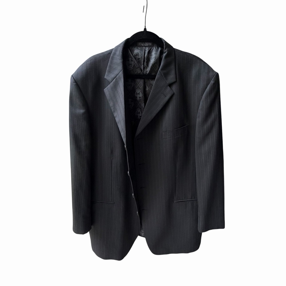 Phat Farm Men's Black Pinstripe Blazer – Size XL